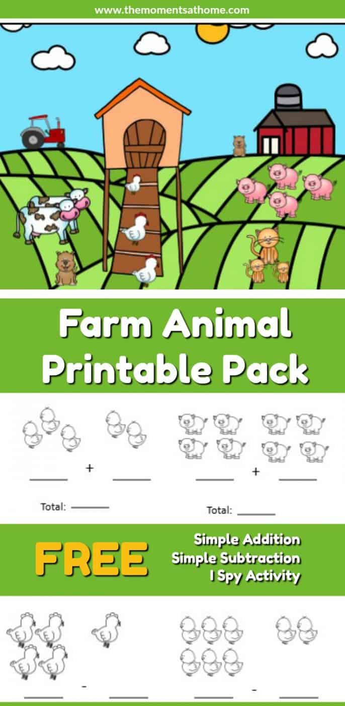 Farm Animal Addition and Subtraction Worksheets