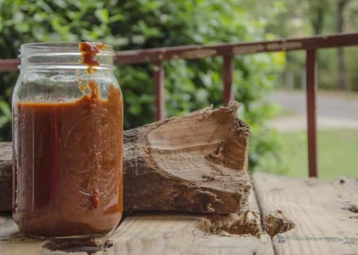 jar of healthy BBQ sauce on a table